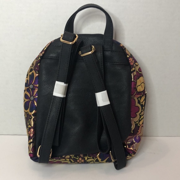 Metallic Fabric Floral Backpack - Picture 2 of 4